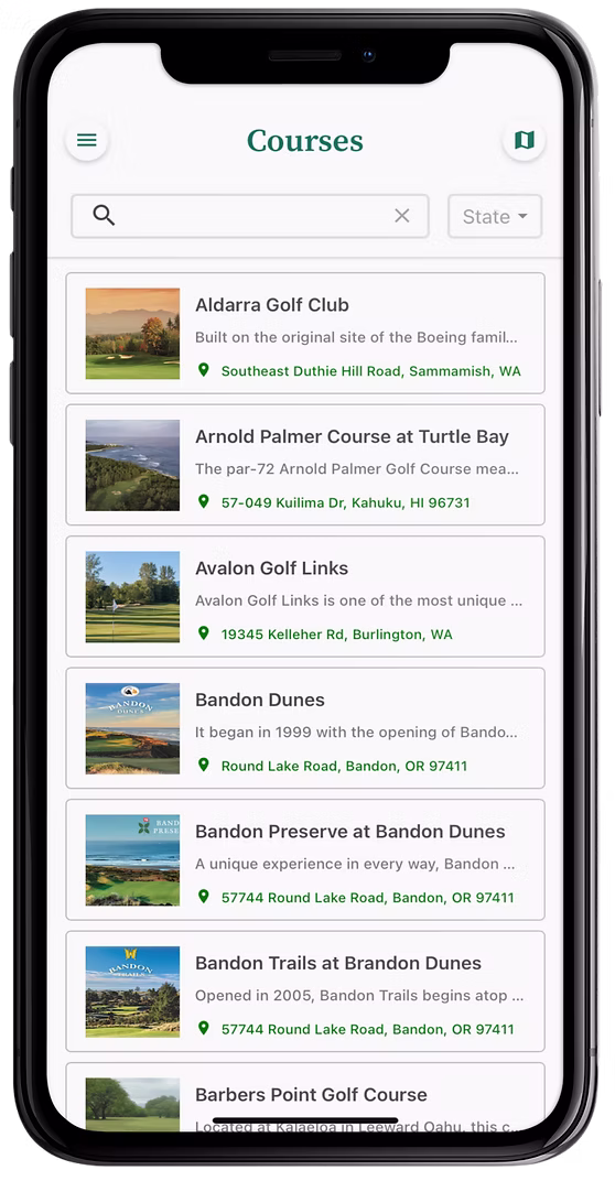 ELZS app courses list screen on a phone